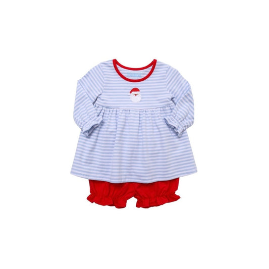 Itsy Bitsy Girl Embroidered Santa Bloomer Set