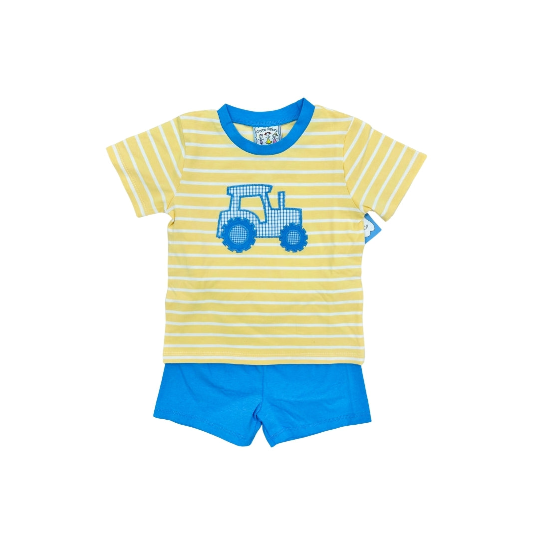 Three Sisters Yellow/Blue Tractor Short Set