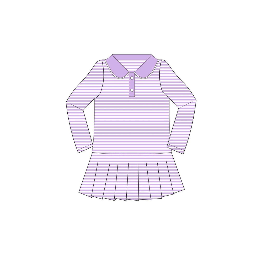 PRE ORDER - Funfetti Kids Purple Stripe Active Long Sleeve Dress
