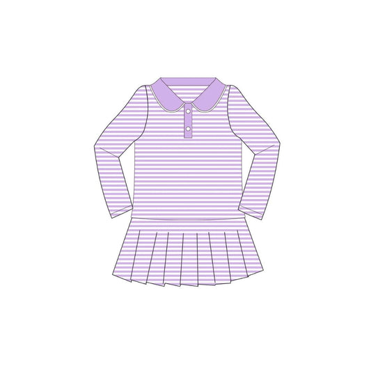 PRE ORDER - Funfetti Kids Purple Stripe Active Long Sleeve Dress