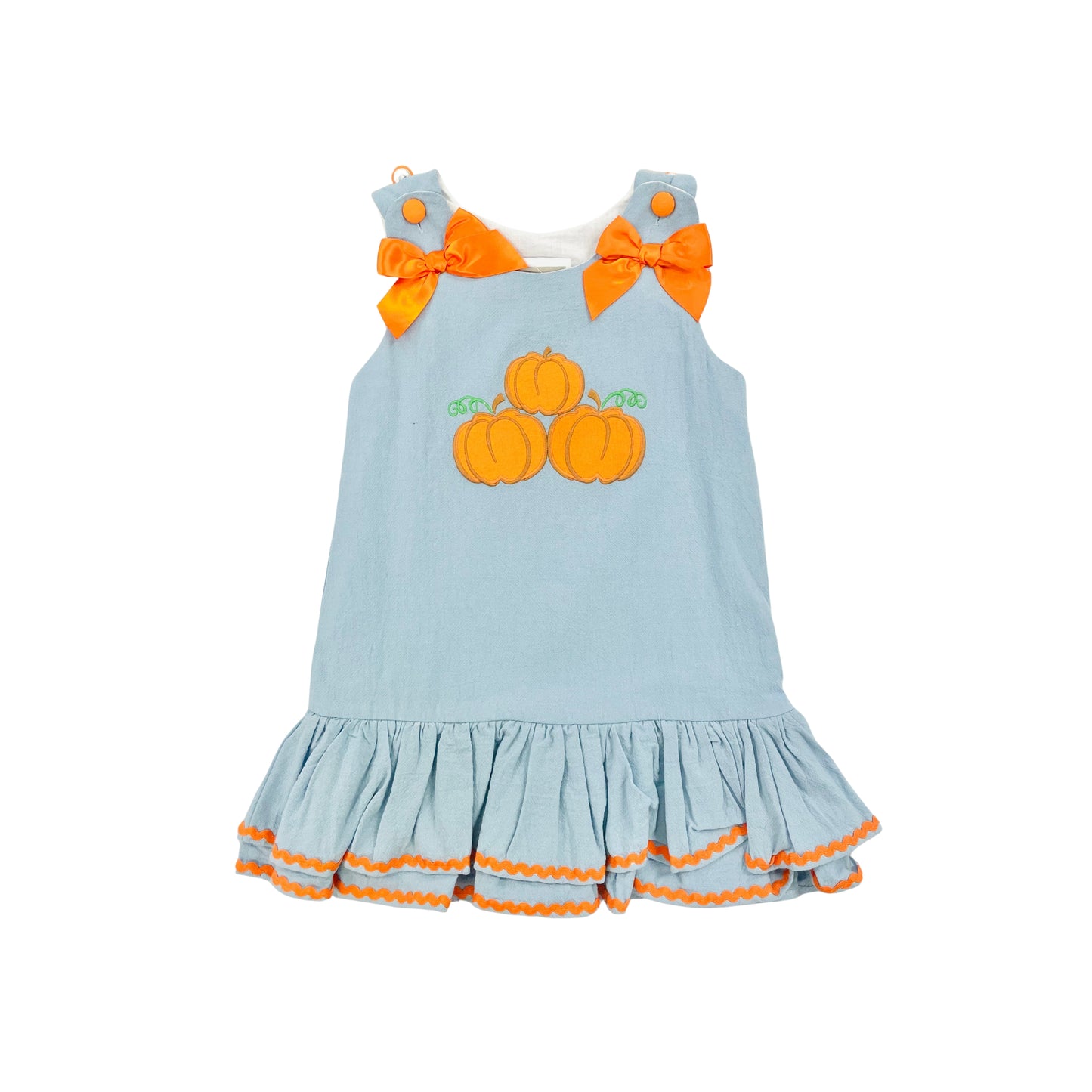 Lil Cactus Girl Pumpkin Dress w Bow Shoulders