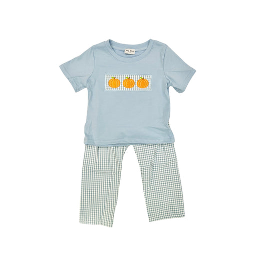 Blue Gingham Pumpkin Pant Set