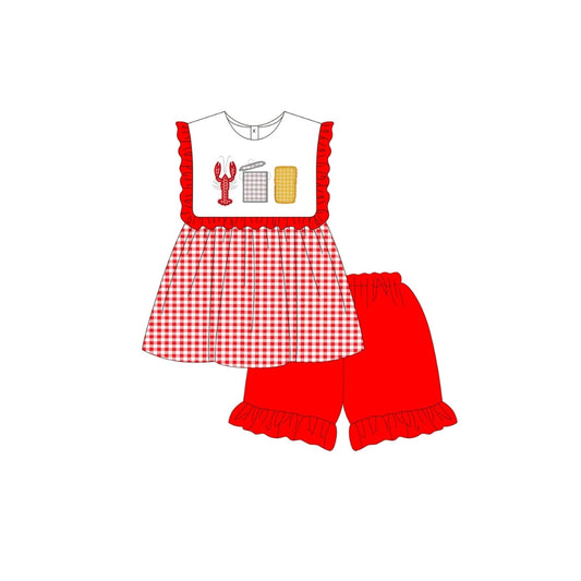 PRE ORDER - Funfetti Kids Crawfish Boil Ruffle Short Set