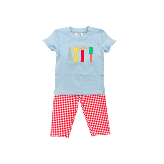 Funfetti Kids Boy Tool Applique Pant Set