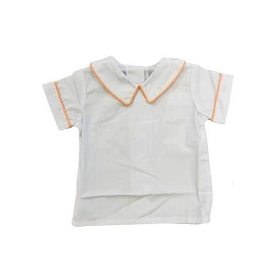 Castles & Crowns Boy Peter Pant Collared Shirt - Orange/White