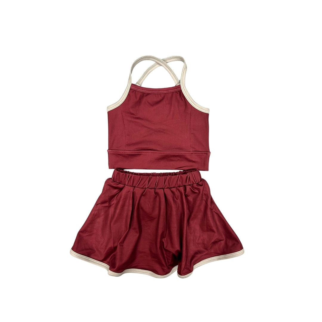 Funfetti Kids Maroon/Grey Active Set