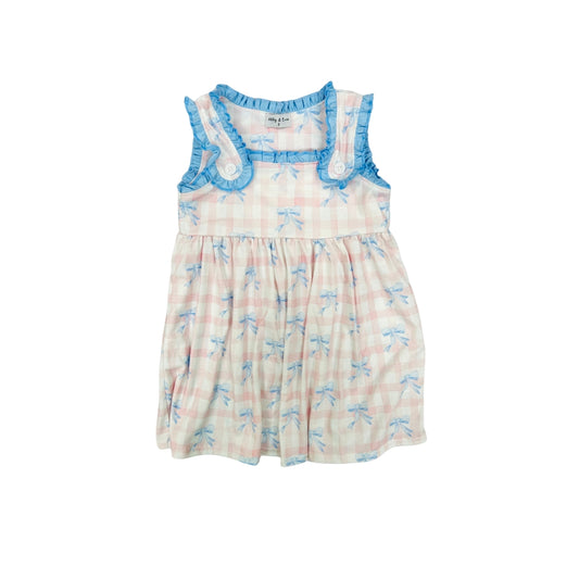Gingham/Bow Ruffle Dress