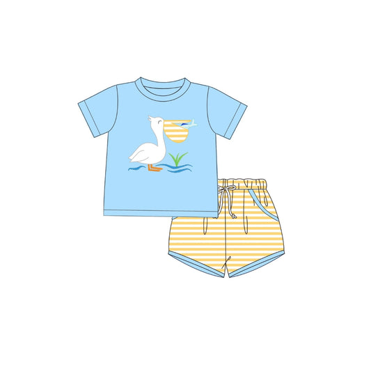 PRE ORDER - Funfetti Kids Pelican Applique Short Set
