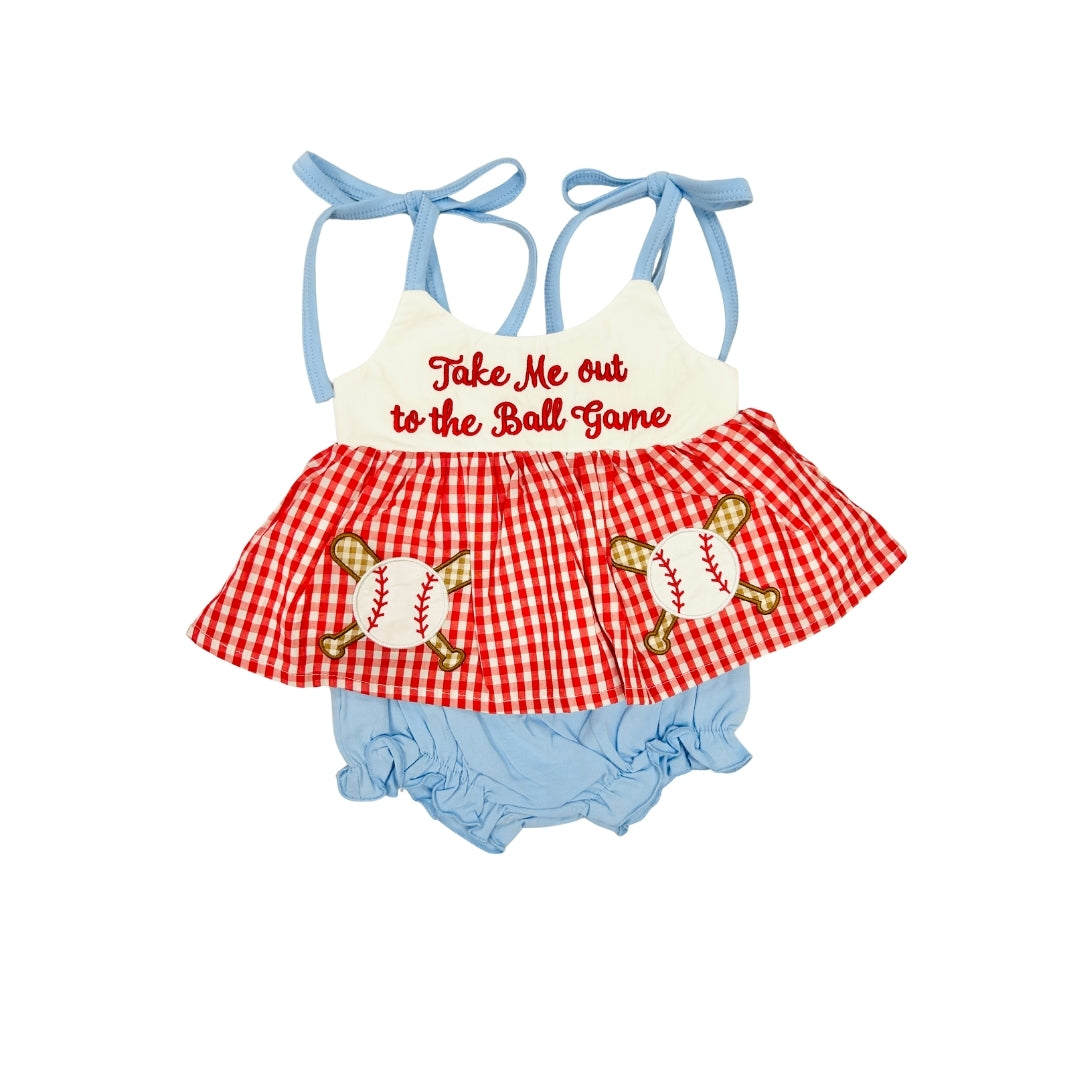 PRE ORDER - Hazel Blue Take Me Out to the Ballgame Bloomer Set