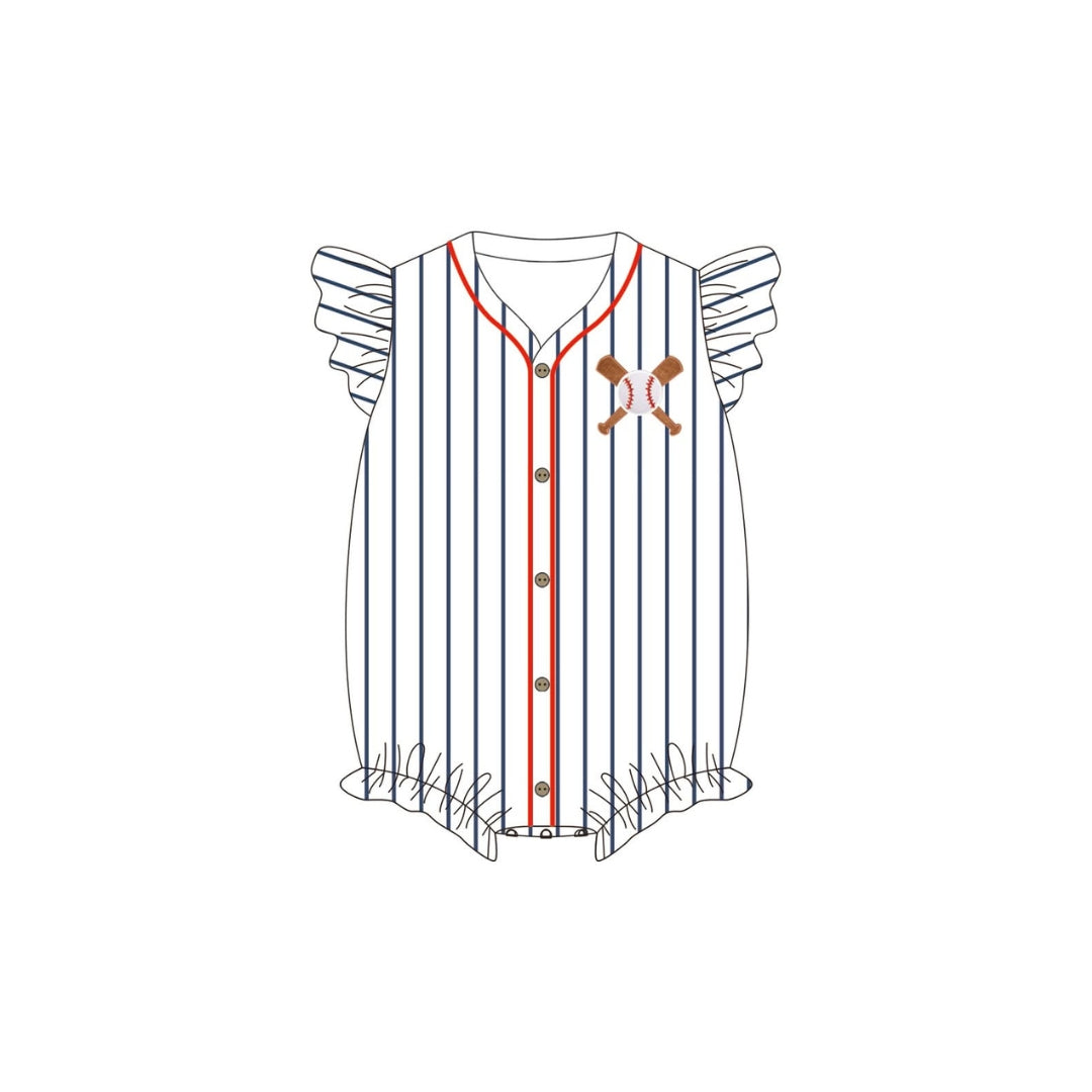PRE ORDER - Funfetti Kids Baseball/Bat Jersey Style Ruffle Bubble