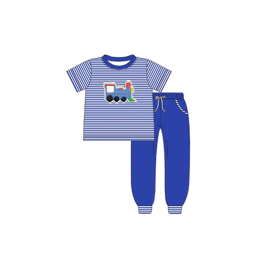 PRE ORDER - Funfetti Kids Train Applique Jogger Set