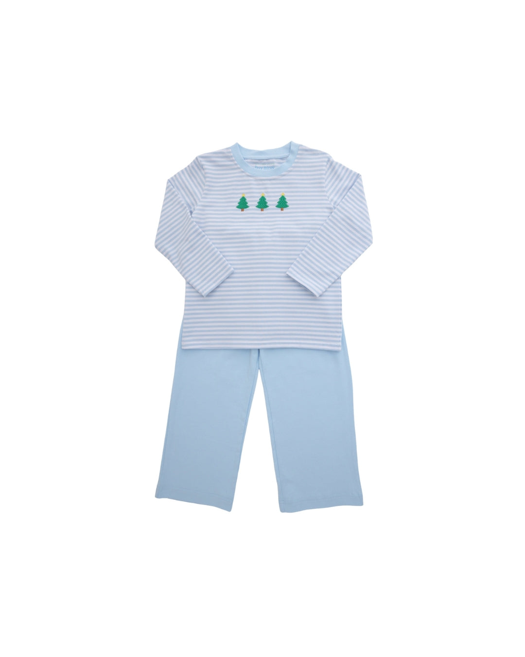 Itsy Bitsy Blue Stripe Christmas Tree Pant Set