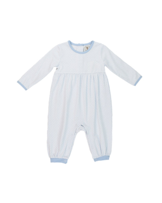 Cypress Row Blue Polka Dot Romper