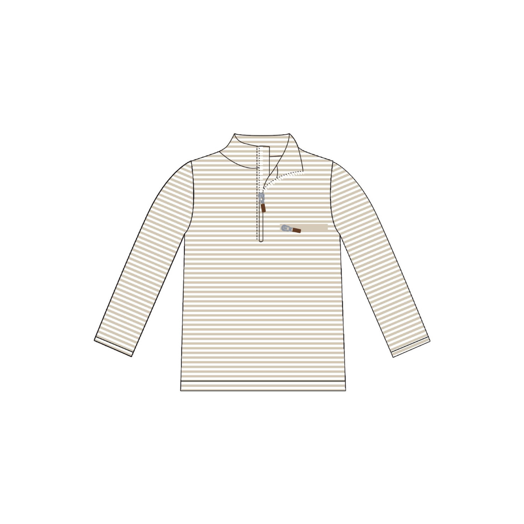 PRE ORDER - Hazel Blue Tan Stripe Pullover