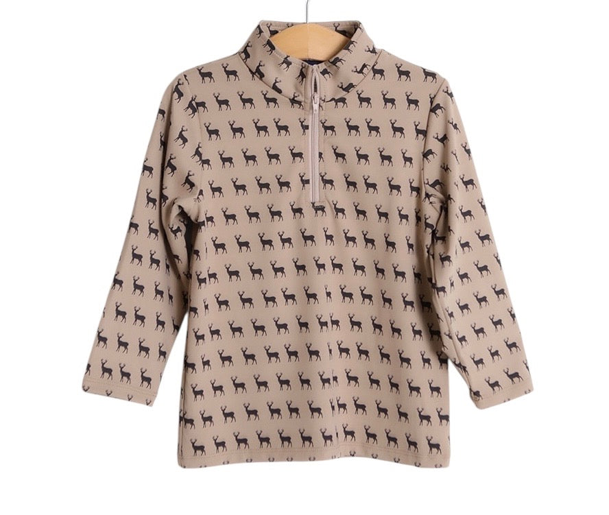 Emma Jean Ethan Deer 3/4 Zip Pullover