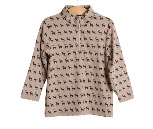 Emma Jean Ethan Deer 3/4 Zip Pullover