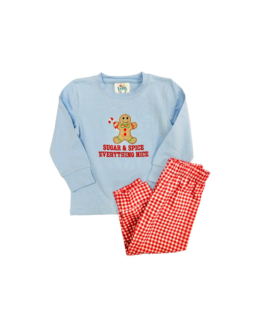 Funfetti Kids Blue Sugar & Spice Embroidered Lounge Set