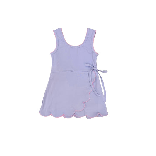 Funfetti Kids Purple Active Dress with Scallop Detail and Pink Trim