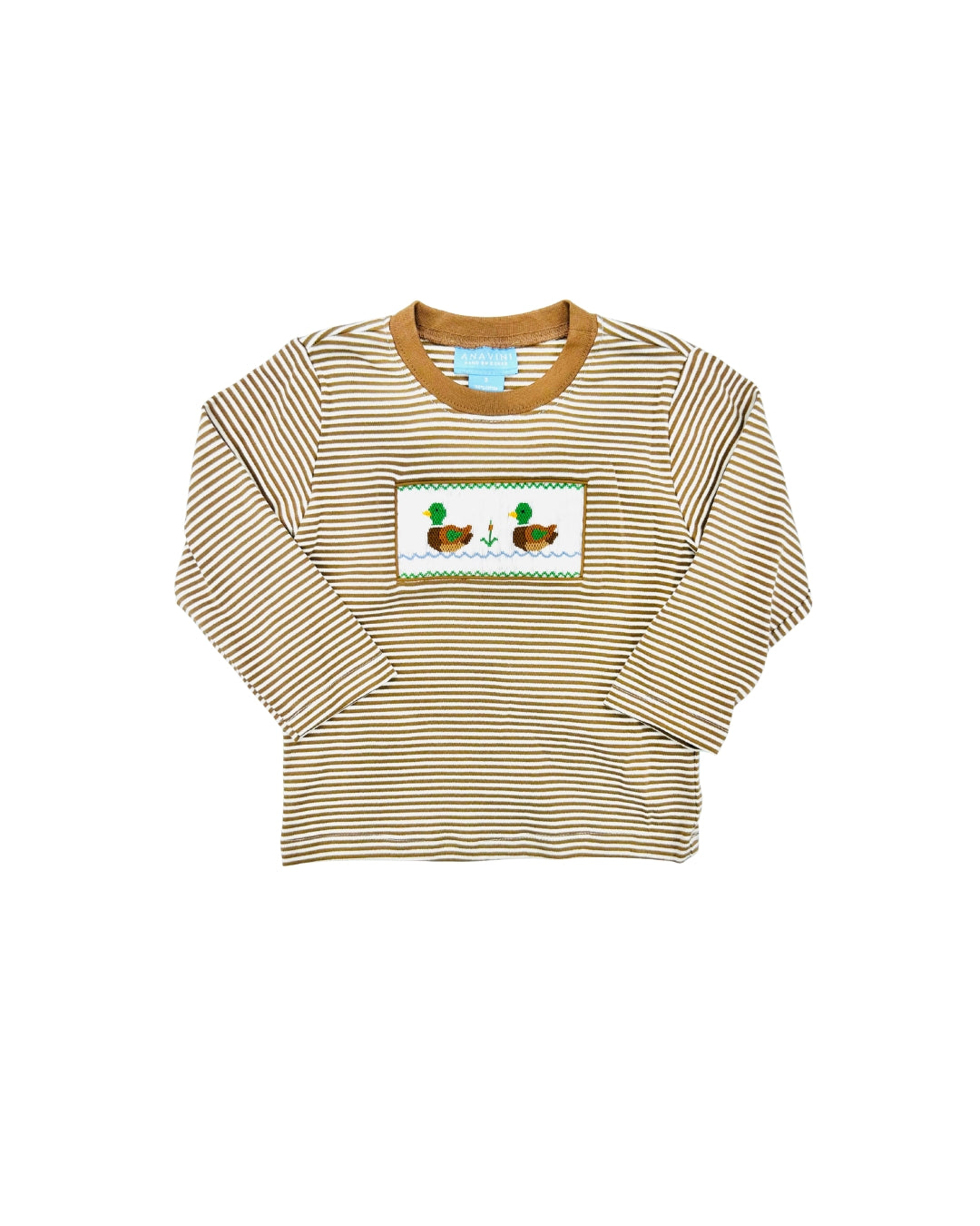Anavini Smocked Stripe Mallard Shirt