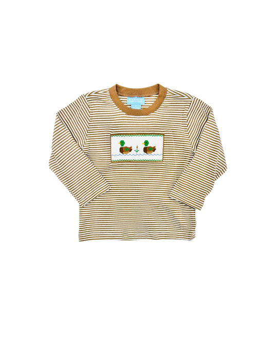 Anavini Smocked Stripe Mallard Shirt