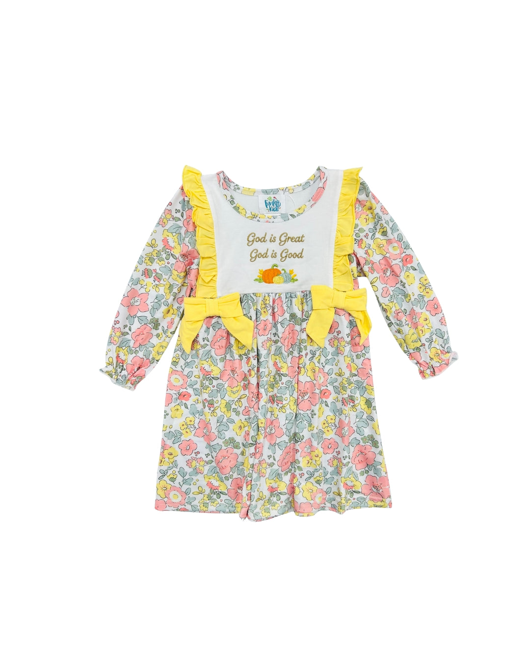 Funfetti Kids God is Great, God is Good Floral Dress
