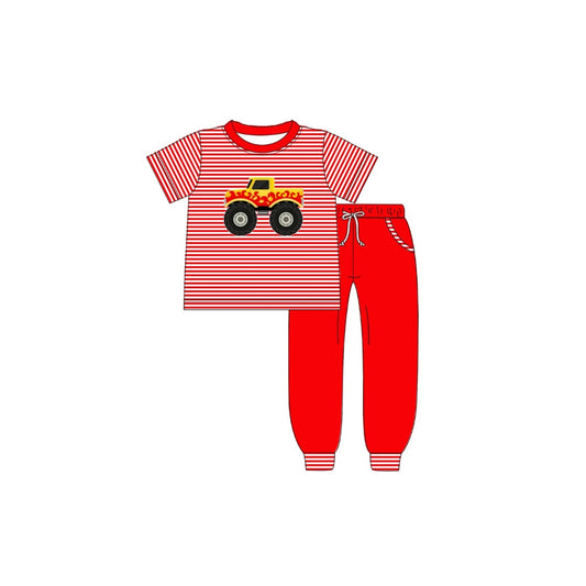 PRE ORDER - Funfetti Kids Monster Truck Applique Jogger Set