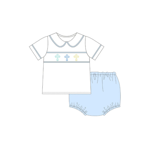 PRE ORDER - Funfetti Kids Embroidered Pastel Cross Diaper Set