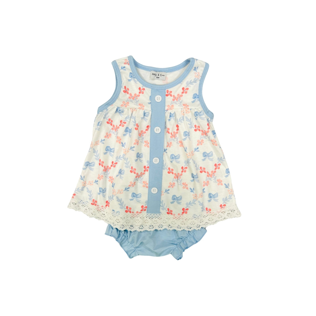 All Over Floral/Lace Trim Bloomer Set