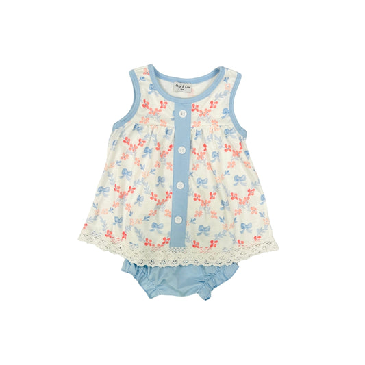 All Over Floral/Lace Trim Bloomer Set