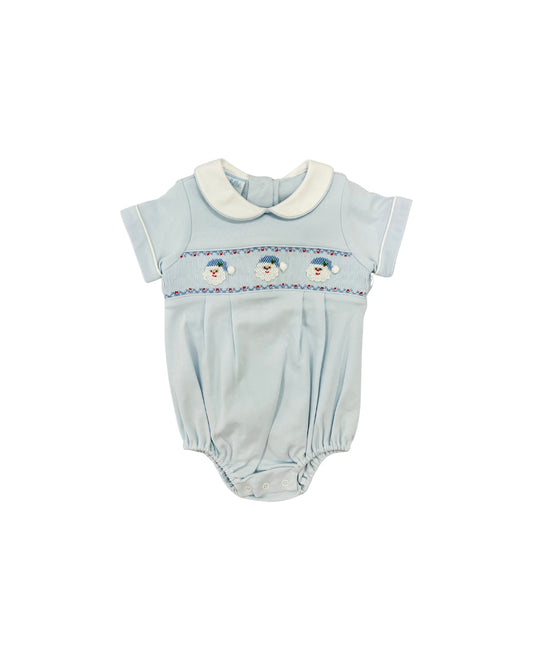 Petit Bebe Pima Hand Smocked Santa Bubble