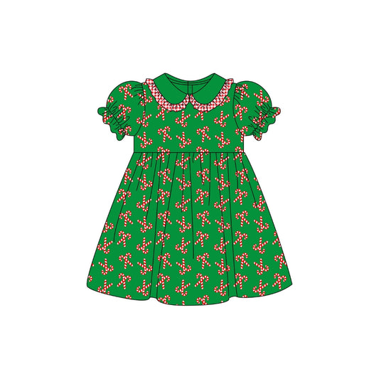 PRE ORDER - Funfetti Kids Candy Cane Embroidered Corduroy Dress