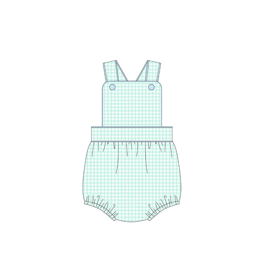PRE ORDER - Funfetti Kids Seafoam Gingham Sunsuit