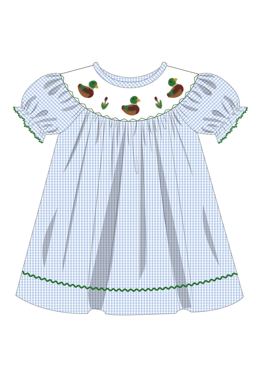 PRE-ORDER Elizabeth Ann Girl Hand Smocked Duck Dress