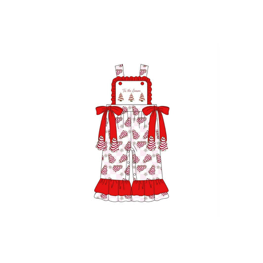PRE ORDER - Funfetti Kids Christmas Tree Cakes Pink/White Gingham Romper