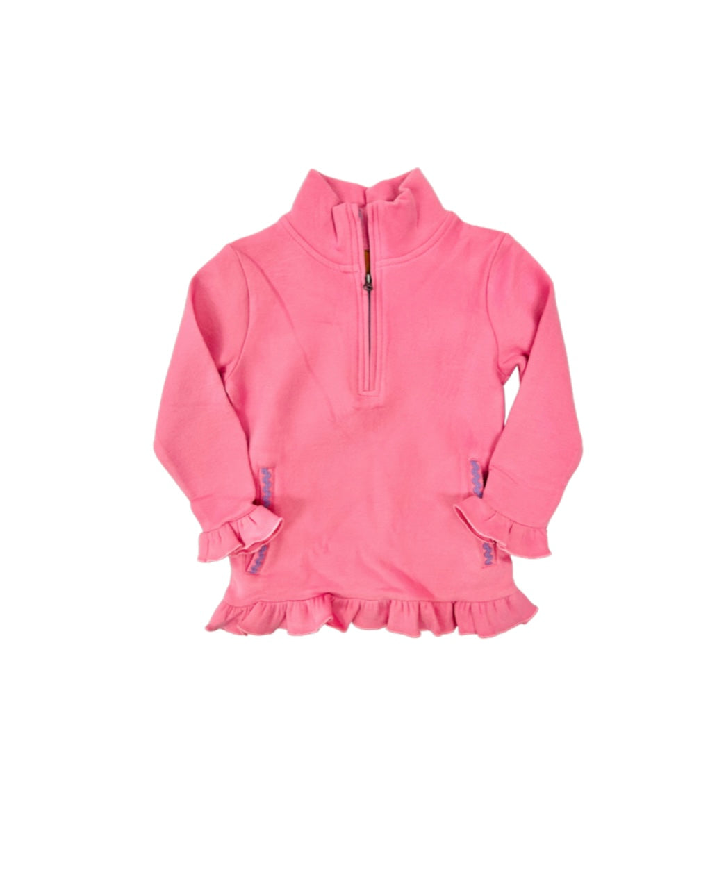 Millie Jay Pink 1/4 Zip Ruffle Pullover