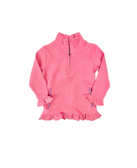 Millie Jay Pink 1/4 Zip Ruffle Pullover