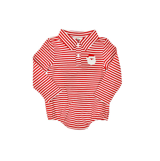 Funfetti Kids Santa Embroidered Stripe Bubble