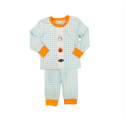 Blue Gingham Halloween Lounge Set