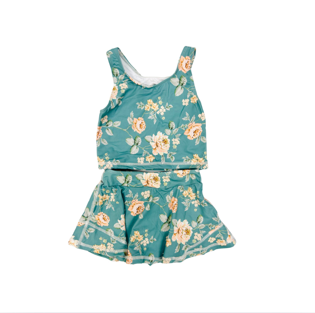 Sage/Peach Floral Active Set