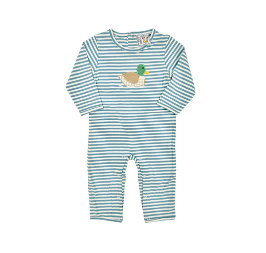 Three Sisters Duck Applique Stripe Romper