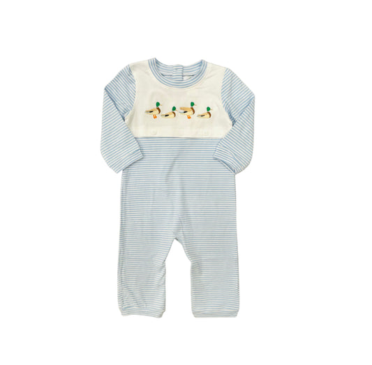 Funfetti Kids Mallard Embroidered Stripe Romper
