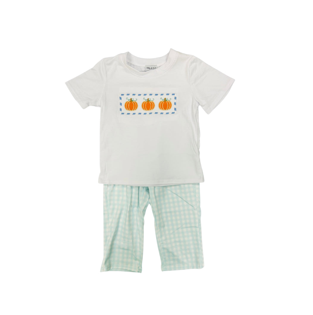 Pumpkin GIngham Pant Set