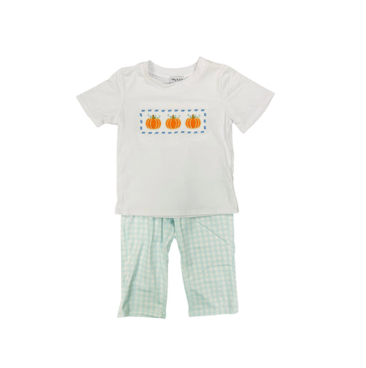 Pumpkin GIngham Pant Set