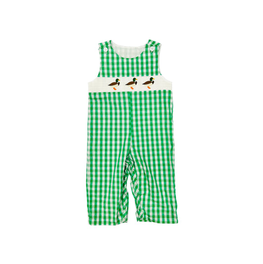 Green Gingham Embroidered Duck Longall