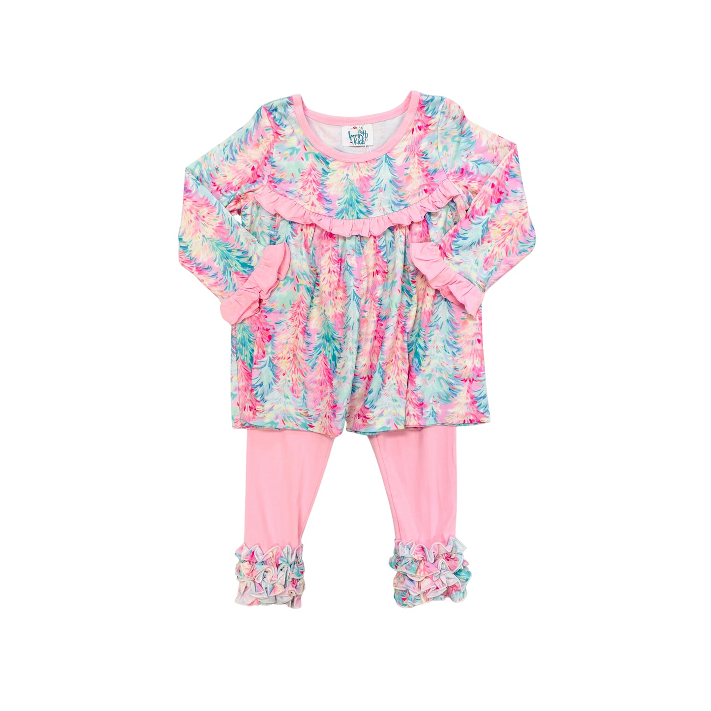 Funfetti Kids Girl Abstract Tree Pant Set