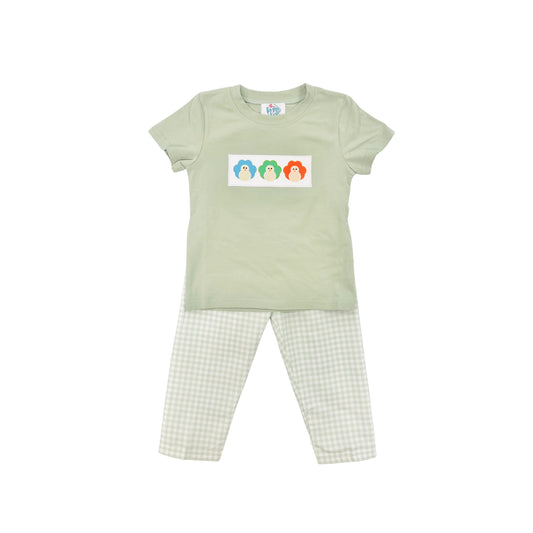 Funfetti Kids Boy Sage Turkey Pant Set