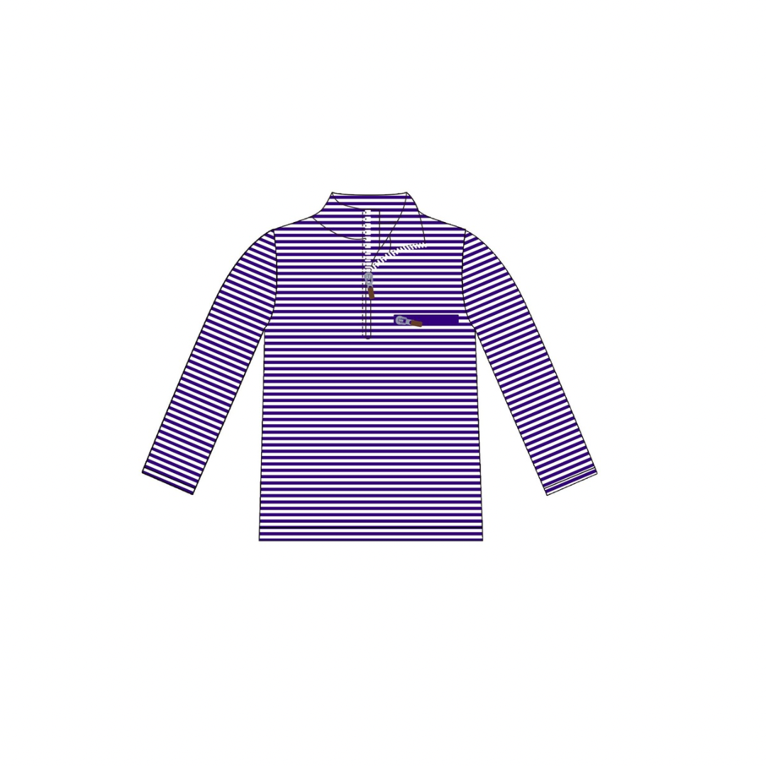 PRE ORDER - Hazel Blue Purple Stripe Pullover
