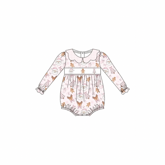PRE ORDER - Funfetti Kids Pink Santa & Friends Embroidered Bubble