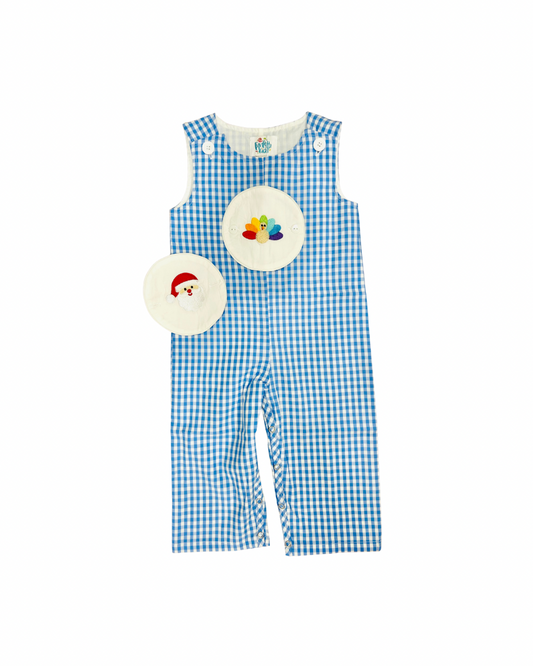 Funfetti Kids Gingham Jon Jon with Holiday Embroidered Switch Plate