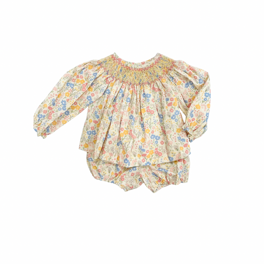 Baby Blessings Hand Smocked Floral Bloomer Set